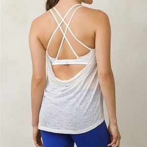 PrAna Mika Strappy Yoga Top - White - XS - extra small